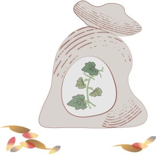 Hand drawn image of a bag of fertilizer